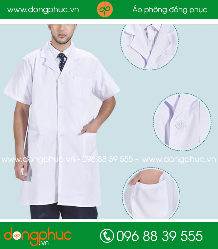 Áo blouse đồng phục y tá - Bác sĩ màu trắng 